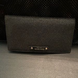 Kate Spade black slim bifold wallet